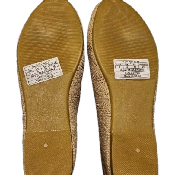 Heawesh cream crochet lace mesh round toe ballet flat,  shoe size 8, - Picture 3 of 4